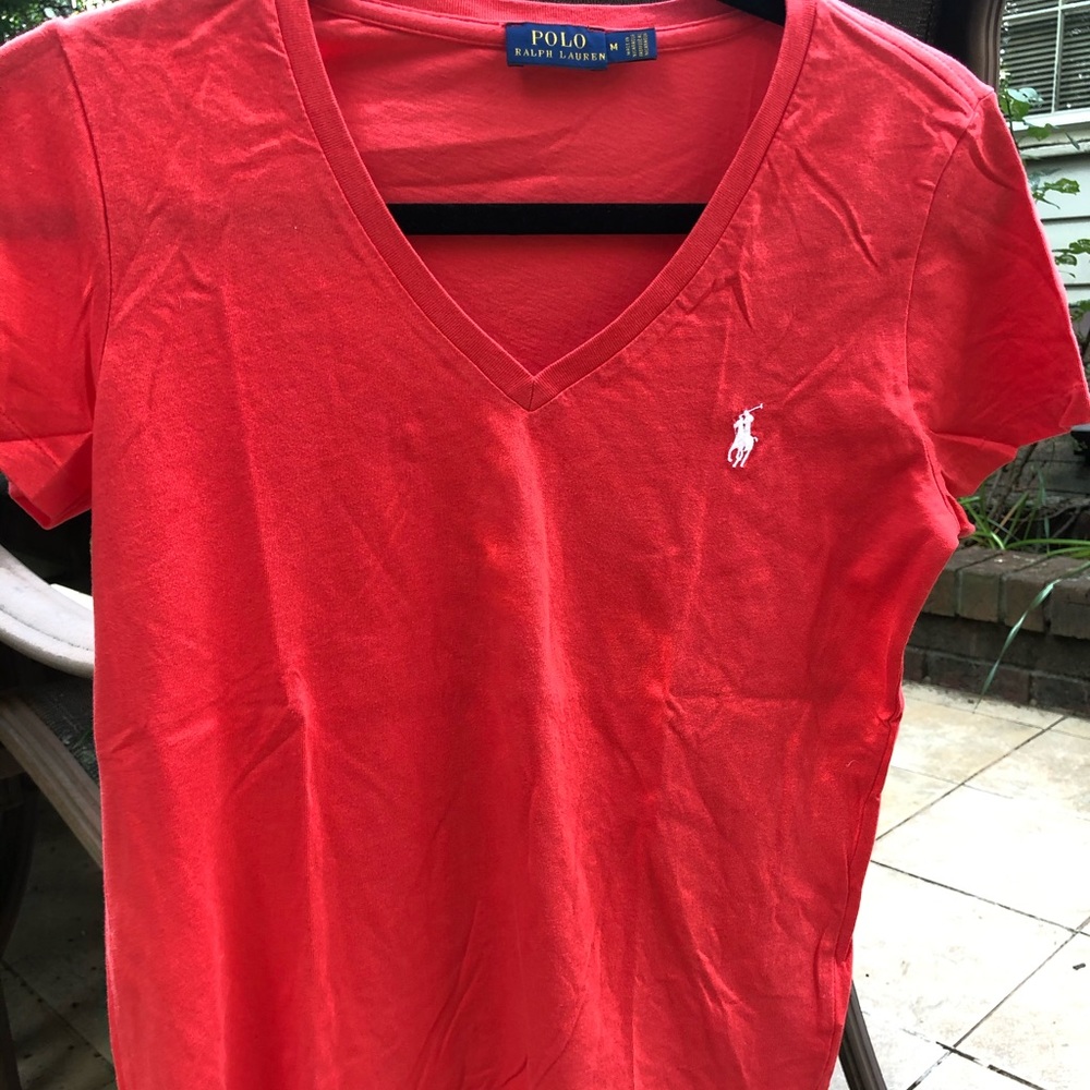 Polo Ralph Lauren red-orange shirt; medium